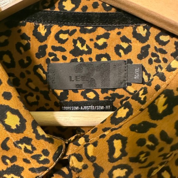 Never worn! Cheetah Print Button Up Dress Shirt - Picture 3 of 3